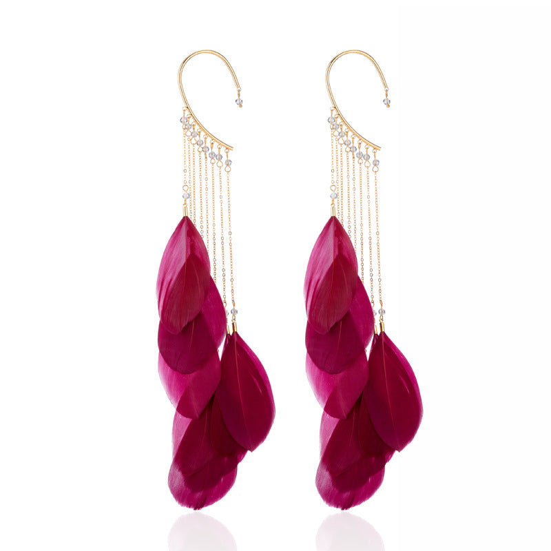 Pendientes bohemios con plumas