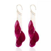 Pendientes bohemios con plumas