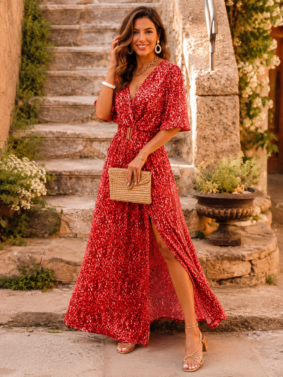 Vestido Leopardo de largo midi — vista 3