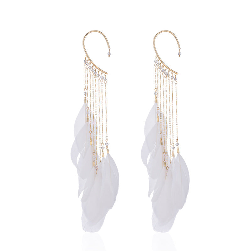 Pendientes bohemios con plumas
