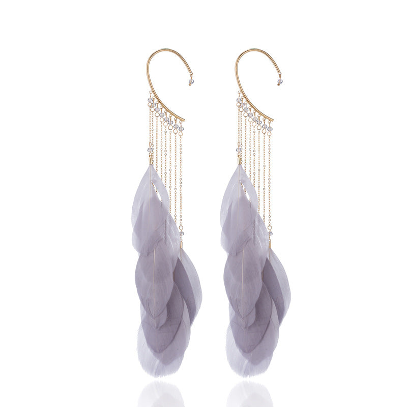 Pendientes bohemios con plumas