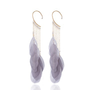 Pendientes bohemios con plumas