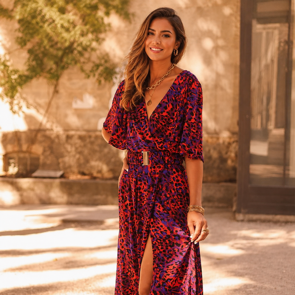 Vestido Leopardo de largo midi