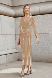 Elegant Gold Velvet Dress with High Fashion Appeal
